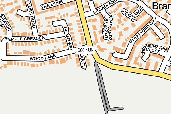 S66 1UN map - OS OpenMap – Local (Ordnance Survey)