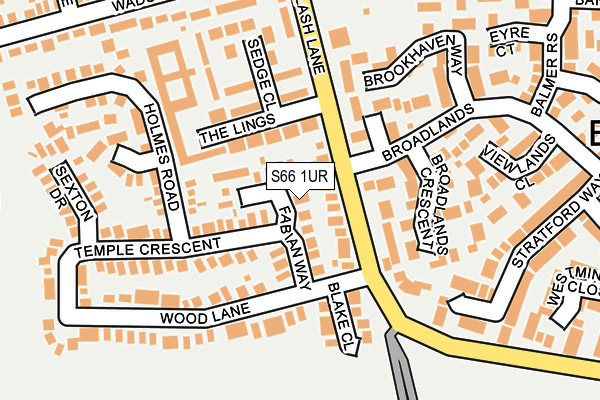 S66 1UR map - OS OpenMap – Local (Ordnance Survey)