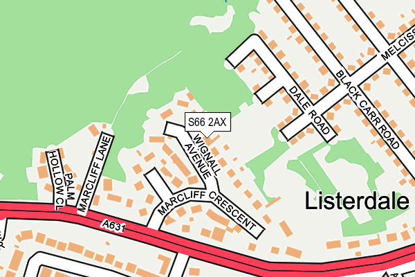 S66 2AX map - OS OpenMap – Local (Ordnance Survey)