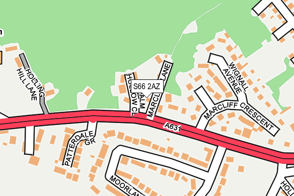 S66 2AZ map - OS OpenMap – Local (Ordnance Survey)