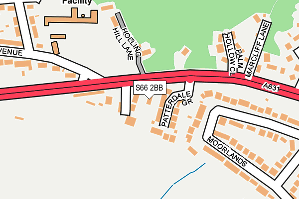 S66 2BB map - OS OpenMap – Local (Ordnance Survey)