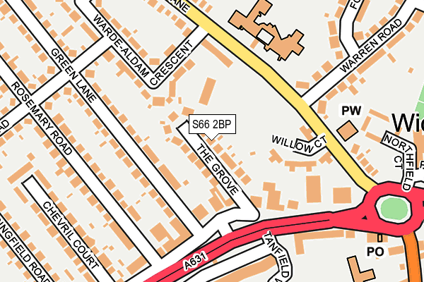 S66 2BP map - OS OpenMap – Local (Ordnance Survey)