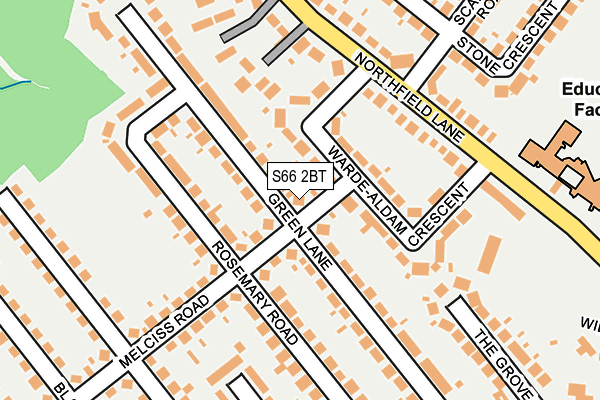 S66 2BT map - OS OpenMap – Local (Ordnance Survey)