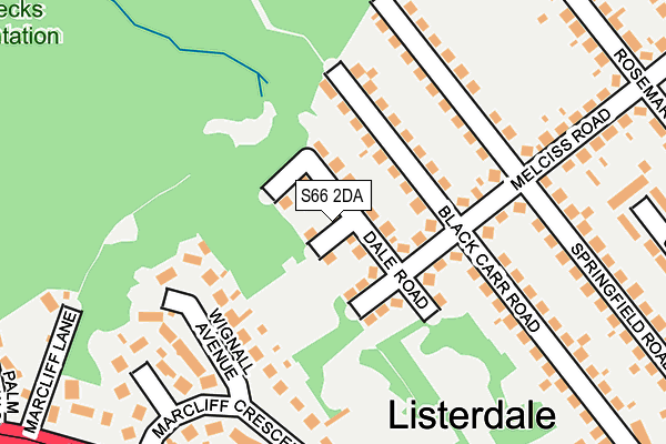 S66 2DA map - OS OpenMap – Local (Ordnance Survey)