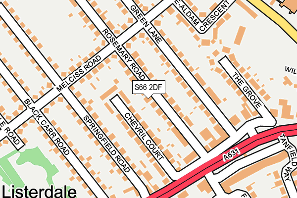 S66 2DF map - OS OpenMap – Local (Ordnance Survey)