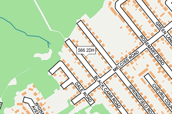 S66 2DH map - OS OpenMap – Local (Ordnance Survey)