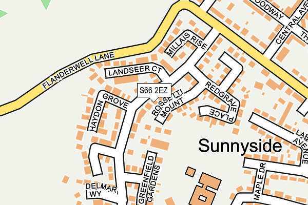 S66 2EZ map - OS OpenMap – Local (Ordnance Survey)
