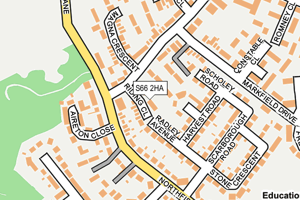 S66 2HA map - OS OpenMap – Local (Ordnance Survey)