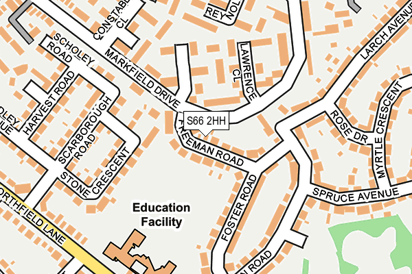 S66 2HH map - OS OpenMap – Local (Ordnance Survey)
