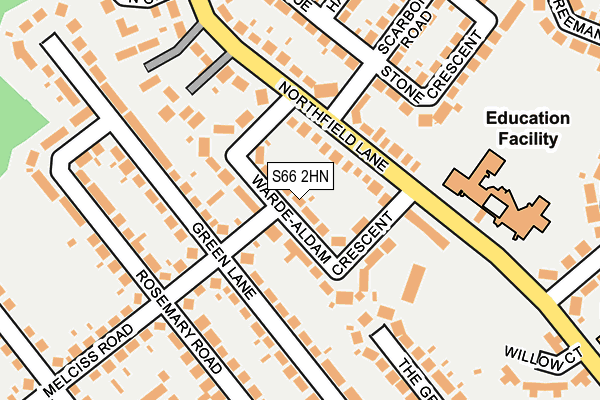 S66 2HN map - OS OpenMap – Local (Ordnance Survey)