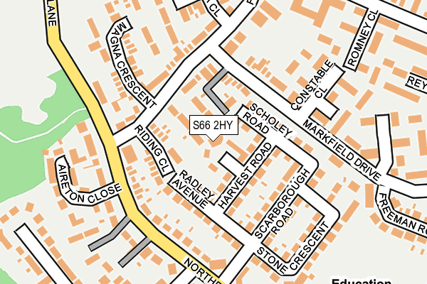 S66 2HY map - OS OpenMap – Local (Ordnance Survey)
