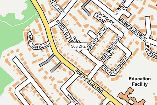 S66 2HZ map - OS OpenMap – Local (Ordnance Survey)