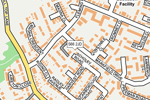 S66 2JD map - OS OpenMap – Local (Ordnance Survey)