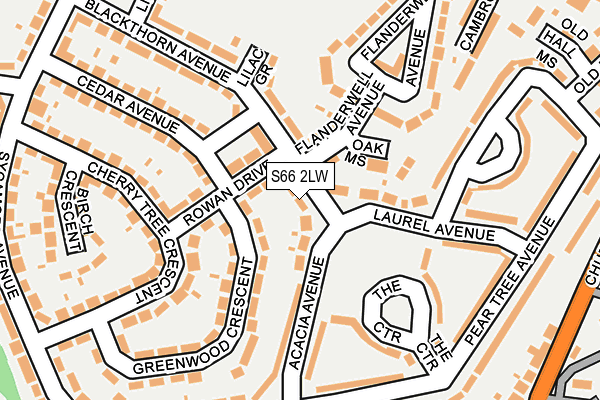 S66 2LW map - OS OpenMap – Local (Ordnance Survey)