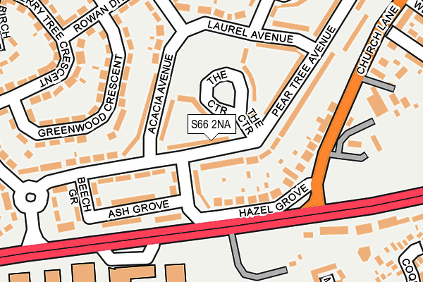 S66 2NA map - OS OpenMap – Local (Ordnance Survey)