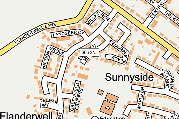S66 2NJ map - OS OpenMap – Local (Ordnance Survey)