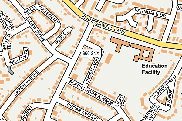 S66 2NX map - OS OpenMap – Local (Ordnance Survey)