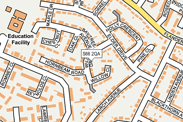 S66 2QA map - OS OpenMap – Local (Ordnance Survey)