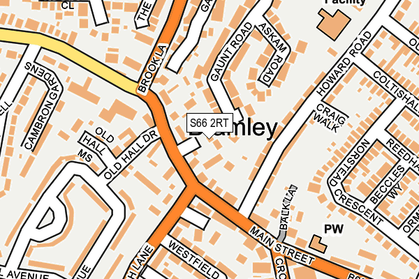 S66 2RT map - OS OpenMap – Local (Ordnance Survey)