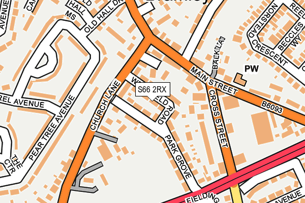 S66 2RX map - OS OpenMap – Local (Ordnance Survey)