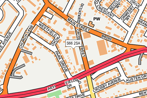 S66 2SA map - OS OpenMap – Local (Ordnance Survey)