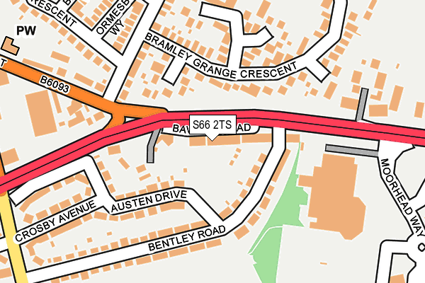 S66 2TS map - OS OpenMap – Local (Ordnance Survey)