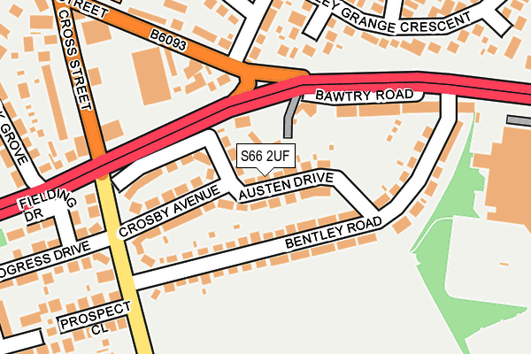 S66 2UF map - OS OpenMap – Local (Ordnance Survey)