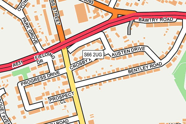 S66 2UG map - OS OpenMap – Local (Ordnance Survey)