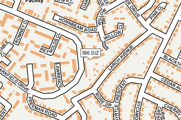 S66 2UZ map - OS OpenMap – Local (Ordnance Survey)