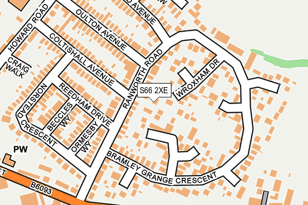 S66 2XE map - OS OpenMap – Local (Ordnance Survey)