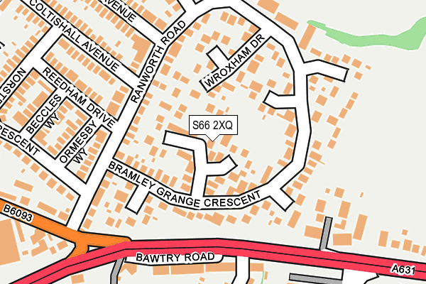 S66 2XQ map - OS OpenMap – Local (Ordnance Survey)