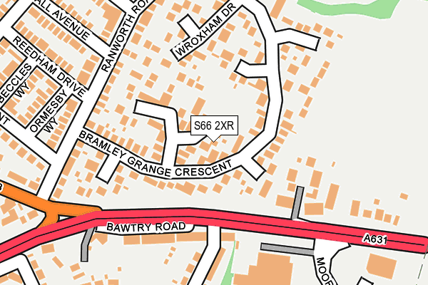 S66 2XR map - OS OpenMap – Local (Ordnance Survey)