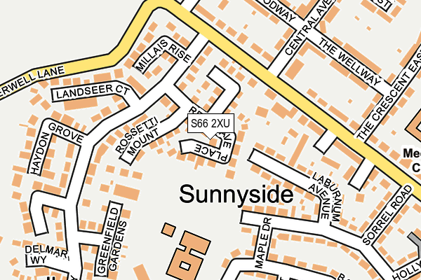 S66 2XU map - OS OpenMap – Local (Ordnance Survey)