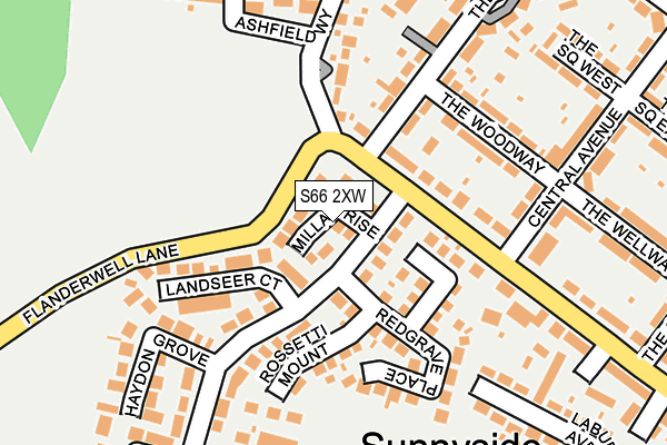 S66 2XW map - OS OpenMap – Local (Ordnance Survey)