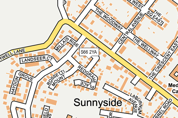 S66 2YA map - OS OpenMap – Local (Ordnance Survey)