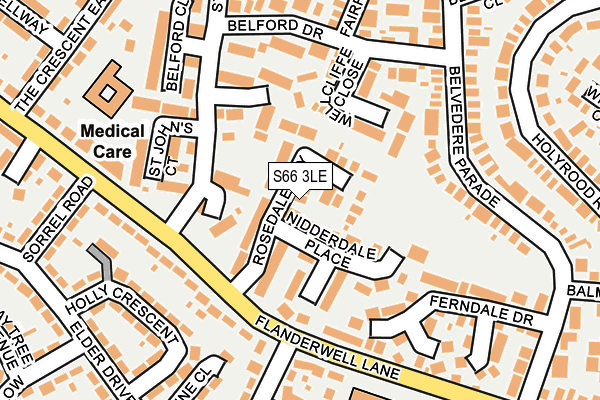 S66 3LE map - OS OpenMap – Local (Ordnance Survey)