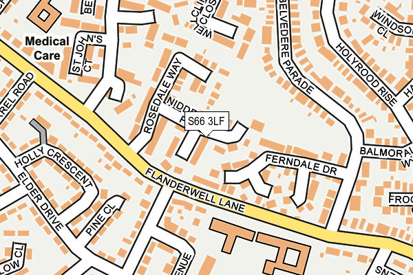 S66 3LF map - OS OpenMap – Local (Ordnance Survey)