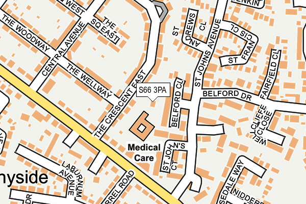 S66 3PA map - OS OpenMap – Local (Ordnance Survey)