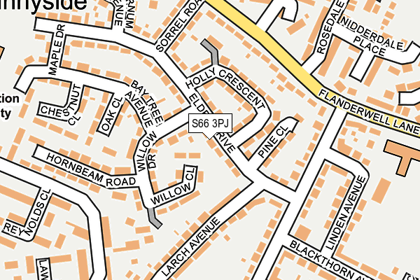 S66 3PJ map - OS OpenMap – Local (Ordnance Survey)