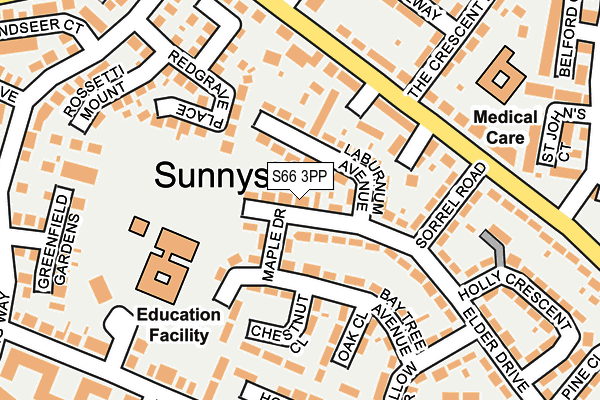 S66 3PP map - OS OpenMap – Local (Ordnance Survey)