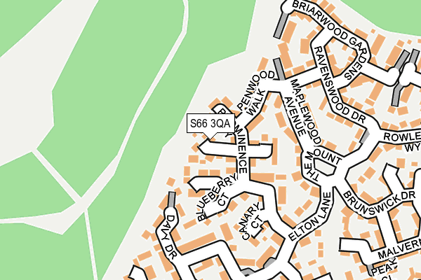 S66 3QA map - OS OpenMap – Local (Ordnance Survey)