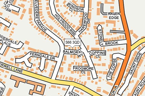 S66 3QD map - OS OpenMap – Local (Ordnance Survey)