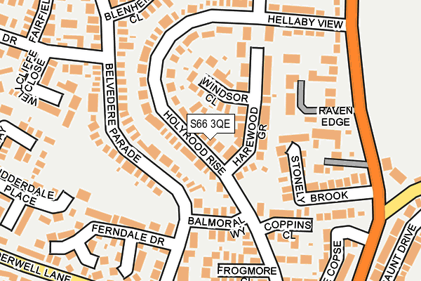 S66 3QE map - OS OpenMap – Local (Ordnance Survey)
