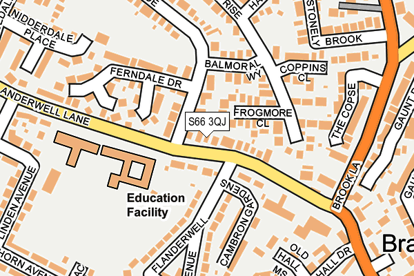 S66 3QJ map - OS OpenMap – Local (Ordnance Survey)