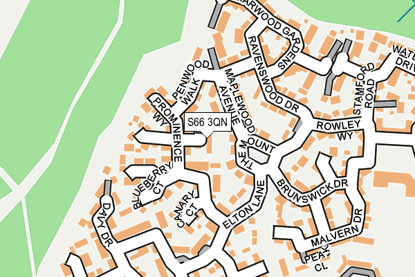 S66 3QN map - OS OpenMap – Local (Ordnance Survey)