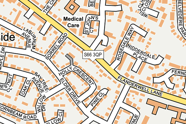 S66 3QP map - OS OpenMap – Local (Ordnance Survey)