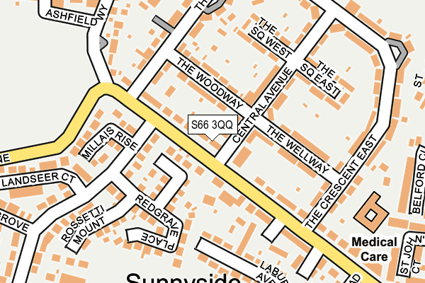 S66 3QQ map - OS OpenMap – Local (Ordnance Survey)