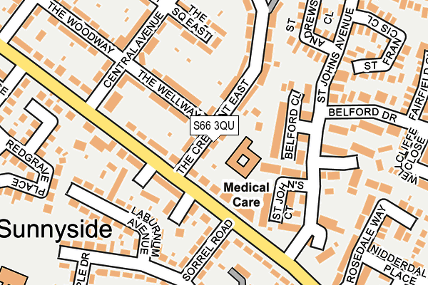 S66 3QU map - OS OpenMap – Local (Ordnance Survey)