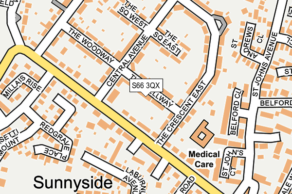 S66 3QX map - OS OpenMap – Local (Ordnance Survey)