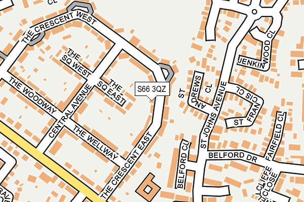 S66 3QZ map - OS OpenMap – Local (Ordnance Survey)